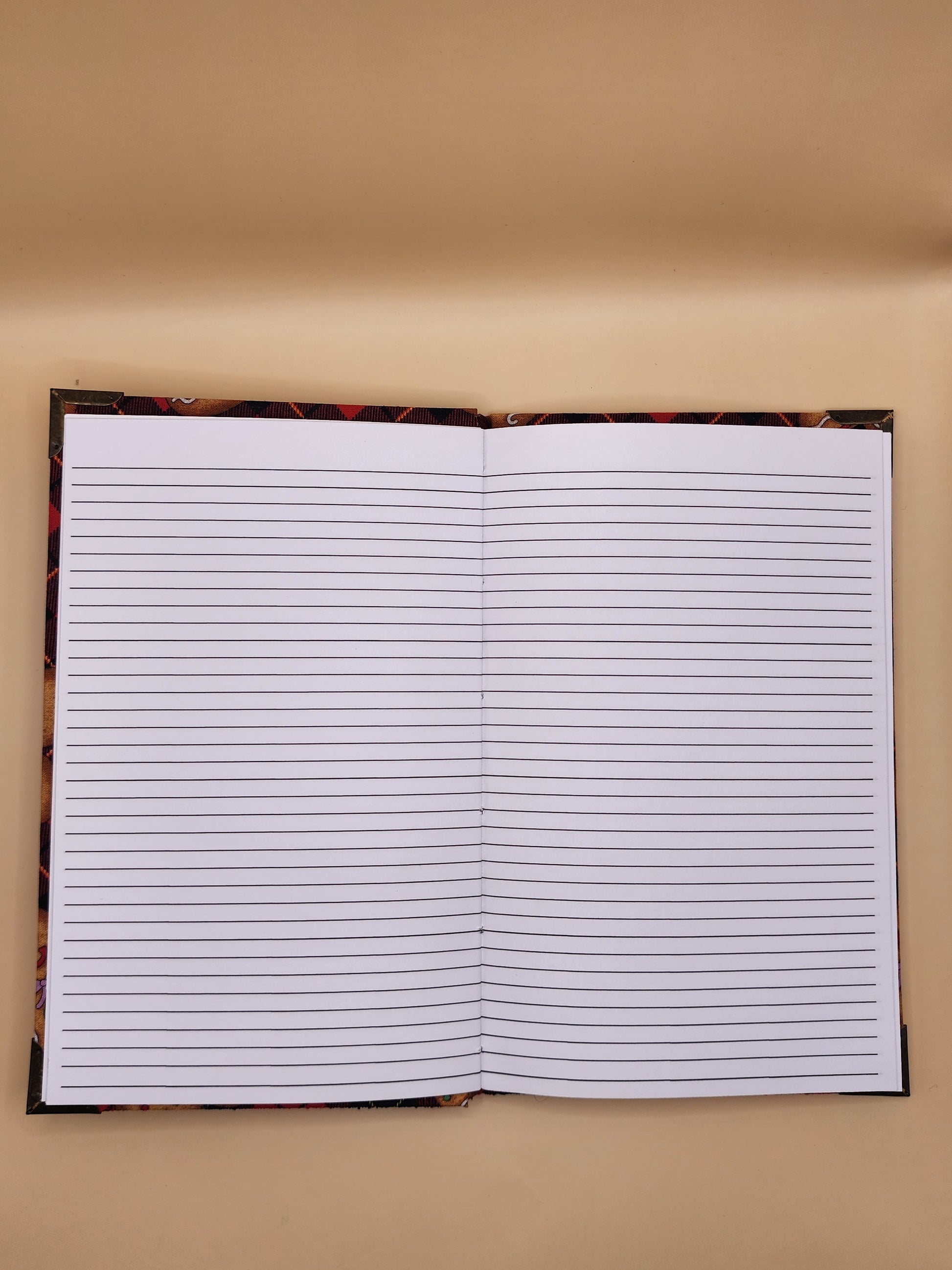 Gingerbread Plaid Fabric Journal