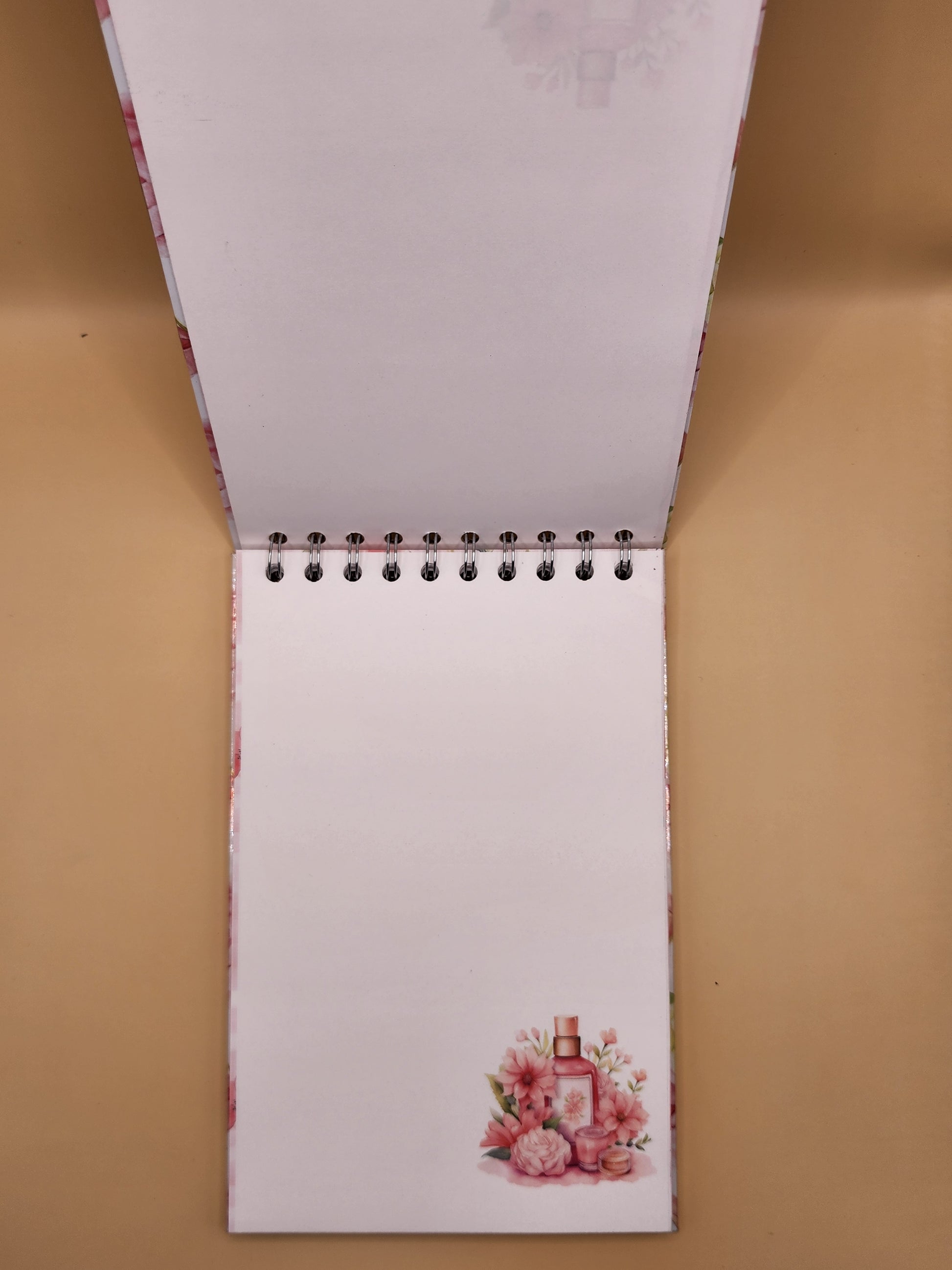 Pink Floral Beauty Sketch Journal